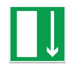 Panneau d'Évacuation - Flèche Directionnelle - F001 - ISO 7010  - 125 x 125 mm - PVC 2 mm