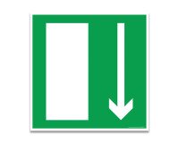 Panneau d'Évacuation - Flèche Directionnelle - F001 - ISO 7010  - 125 x 125 mm - PVC