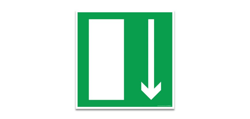 Panneau d'Évacuation - Flèche Directionnelle - F001 - ISO 7010  - 125 x 125 mm - PVC 2 mm