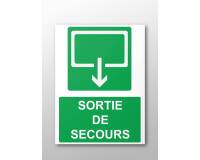 Panneau d'évacuation - Sortie de Secours - 300 x 250 mm - ISO 7010