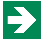 Panneau directionnel d'évacuation – Signalisation conforme ISO  - 250 x 250 mm - Vinyle Souple Autocollant