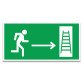 Panneau évacuation - Homme courant, flèche droite, échelle