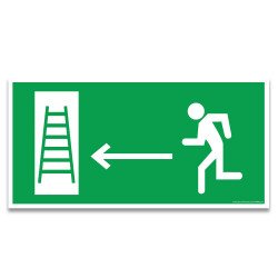 Panneau évacuation - Secours, Flèche à gauche