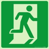 Panneau évacuation - Sortie de secours à droite - E002  - 125 x 125 mm - PVC