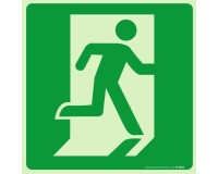 Panneau évacuation - Sortie de secours à droite - E002  - 125 x 125 mm - PVC