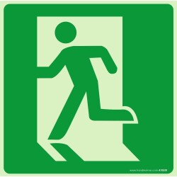 Panneau évacuation - Sortie de Secours gauche - E001 - ISO 7010  - 125 x 125 mm - PVC