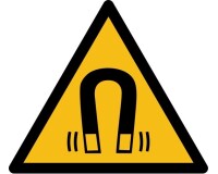 Panneau de danger - Picto Champ magnétique - W006 - ISO 7010  - 200 mm - Vinyle Souple Autocollant