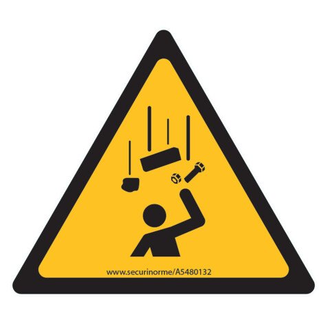 Signalétique danger W035 - Chute d'objets - Norme ISO 7010