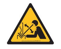 Panneaux - Déplacement pièce presse plieuse - W032 - ISO 7010  - Vinyle - 100 mm