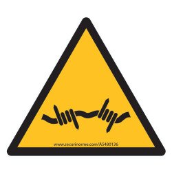 Signalétique de danger - Pictogramme Fil barbelé - W033 - ISO 7010
