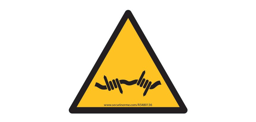 Signalétique de danger - Pictogramme Fil barbelé - W033 - ISO 7010