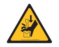 Panneaux - Écrasement de la main dans une presse plieuse - W030  - Vinyle - 200 mm