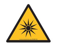 Signalétique de danger - Rayonnement optique - W027 - ISO 7010  - Vinyle - 50 mm