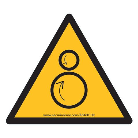 Panneau Danger - Rouleaux contrarotatifs - W025 - ISO 7010