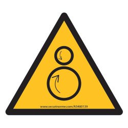 Panneau Danger - Rouleaux contrarotatifs - W025 - ISO 7010