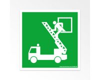 Panneaux ISO 7010 d'évacuation carrés "Fenêtre de secours" - E017