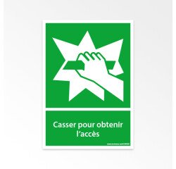 Panneaux évacuation - Casser pour accès - Vertical - E008