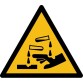 Panneau Danger- Substance corrosive - W023 - norme ISO 7010  - 100 mm - PVC