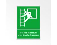Panneaux évacuation - Fenêtre secours avec échelle - E016 - ISO 7010