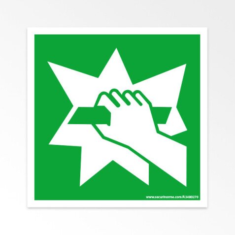 Panneaux d'évacuation carré - Casser pour accès - E008 - ISO 7010