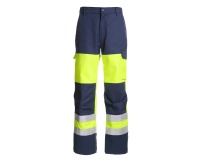Pantalon - Renforts Genoux Jaune Fluo/Bleu Marine - T44