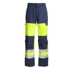 Pantalon workwear haute visibilité renforcé pour chantier