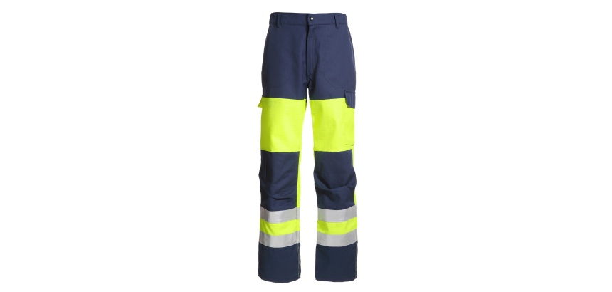Pantalon workwear haute visibilité renforcé pour chantier