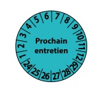 Pastilles Calendrier - Prochain entretien - Coloris bleu  - Vinyle Souple Autocollant