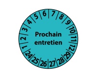 Pastilles Calendrier - Prochain entretien - Coloris bleu  - Vinyle Souple Autocollant