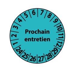 Pastilles Calendrier - Prochain entretien - Coloris bleu  - Vinyle Souple Autocollant