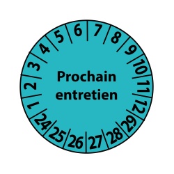 Pastilles Calendrier - Prochain entretien - Coloris bleu  - Vinyle Souple Autocollant