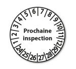 Pastilles Calendrier adhésives - Prochaine inspection - Ø 25 mm