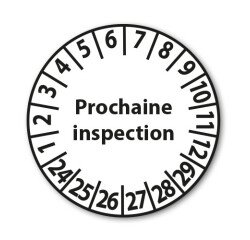 Pastilles Calendrier adhésives - Prochaine inspection - Ø 25 mm