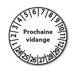 Pastilles Calendrier - Prochaine vidange - Ø 25 mm - Vendues en lot