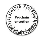 Pastilles - Calendrier entretien prochain - 25 mm - 25 ex