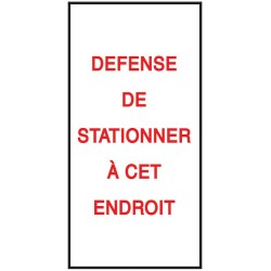 Autocollants - Défense de stationner - 110 x 220 mm - Papier autocollant - Lot de 20