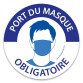 Pictogramme - Port du masque obligatoire - Bleu et blanc