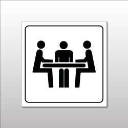 Pictogramme "Salle de Réunion" en Gravoply  - 200 x 200 mm - Noir sur fond Blanc