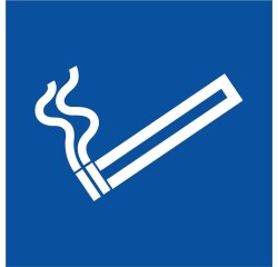 Signalisation d'autorisation - Zone fumeur avec picto cigarette   - 200 x 200 mm - Vinyle Souple Autocollant