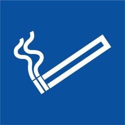 Signalisation d'autorisation - Zone fumeur avec picto cigarette   - 200 x 200 mm - Vinyle Souple Autocollant