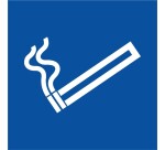 Signalisation d'autorisation - Zone fumeur avec picto cigarette  - 200 x 200 mm - Vinyle Souple Autocollant