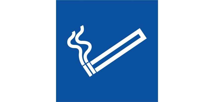Signalisation d'autorisation - Zone fumeur avec picto cigarette  - 200 x 200 mm - Vinyle Souple Autocollant