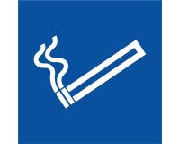 Signalisation d'autorisation - Zone fumeur avec picto cigarette   - 400 x 400 mm - PVC