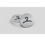 Pictogramme Vestiaire rond Ø83 mm aluminium brossé