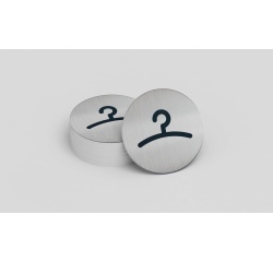 Pictogramme Vestiaire rond Ø83 mm aluminium brossé