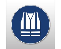 Pictogramme - Gilet haute visibilité obligatoire - M015 - ISO 7010  - 100 mm - Vinyle Souple Autocollant