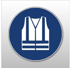Pictogramme - Gilet haute visibilité obligatoire - M015 - ISO 7010  - 100 mm - Vinyle Souple Autocollant