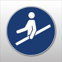 Pictogramme d'Obligation ISO 7010 - Tenir la main courante - M012  - 200 mm - PVC