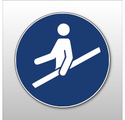 Pictogramme d'Obligation ISO 7010 - Tenir la main courante - M012