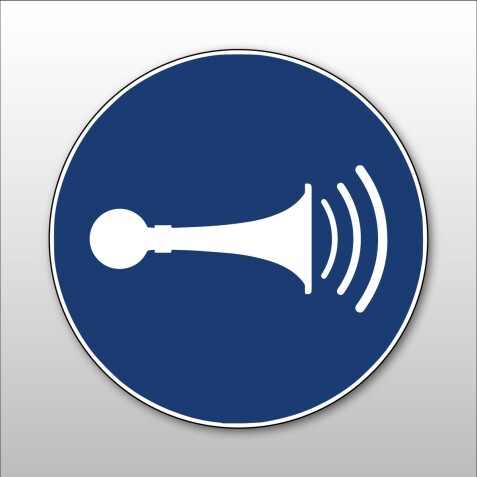 Pictogramme d'Obligation ISO 7010 - Utiliser le klaxon - M029